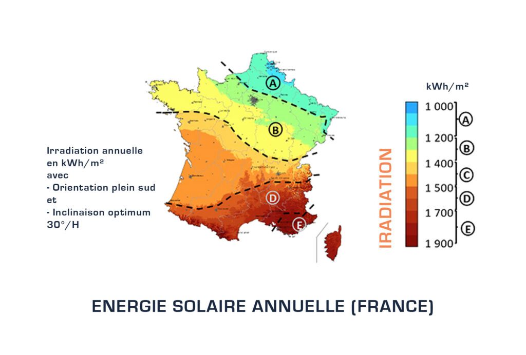 irradiation solaire annuelle France